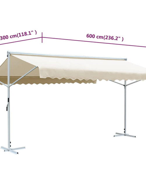 Încărcați imaginea în vizualizatorul Galerie, Copertină cu structură independentă, crem, 600 x 300 cm
