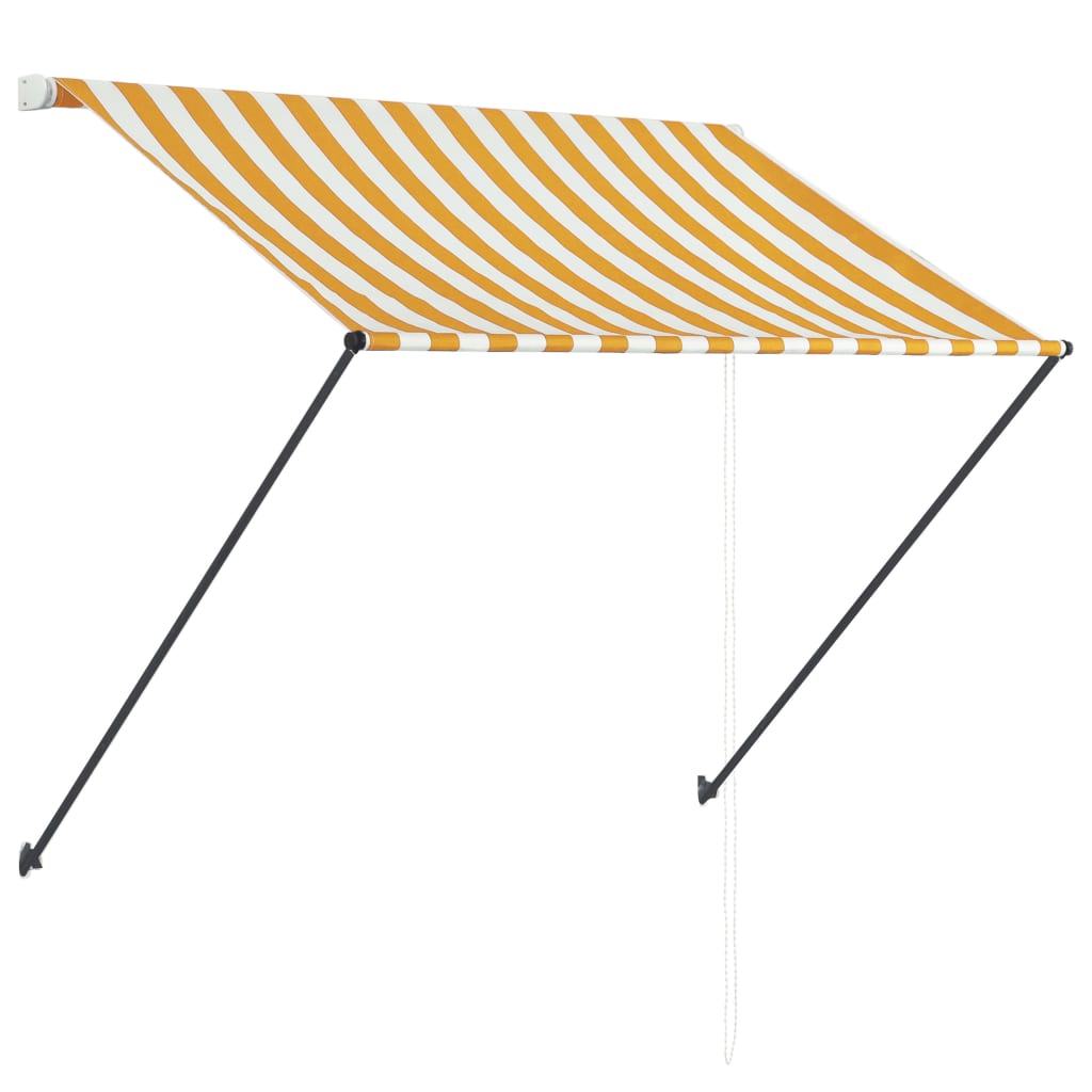 Copertină retractabilă cu LED, galben și alb, 150 x 150 cm