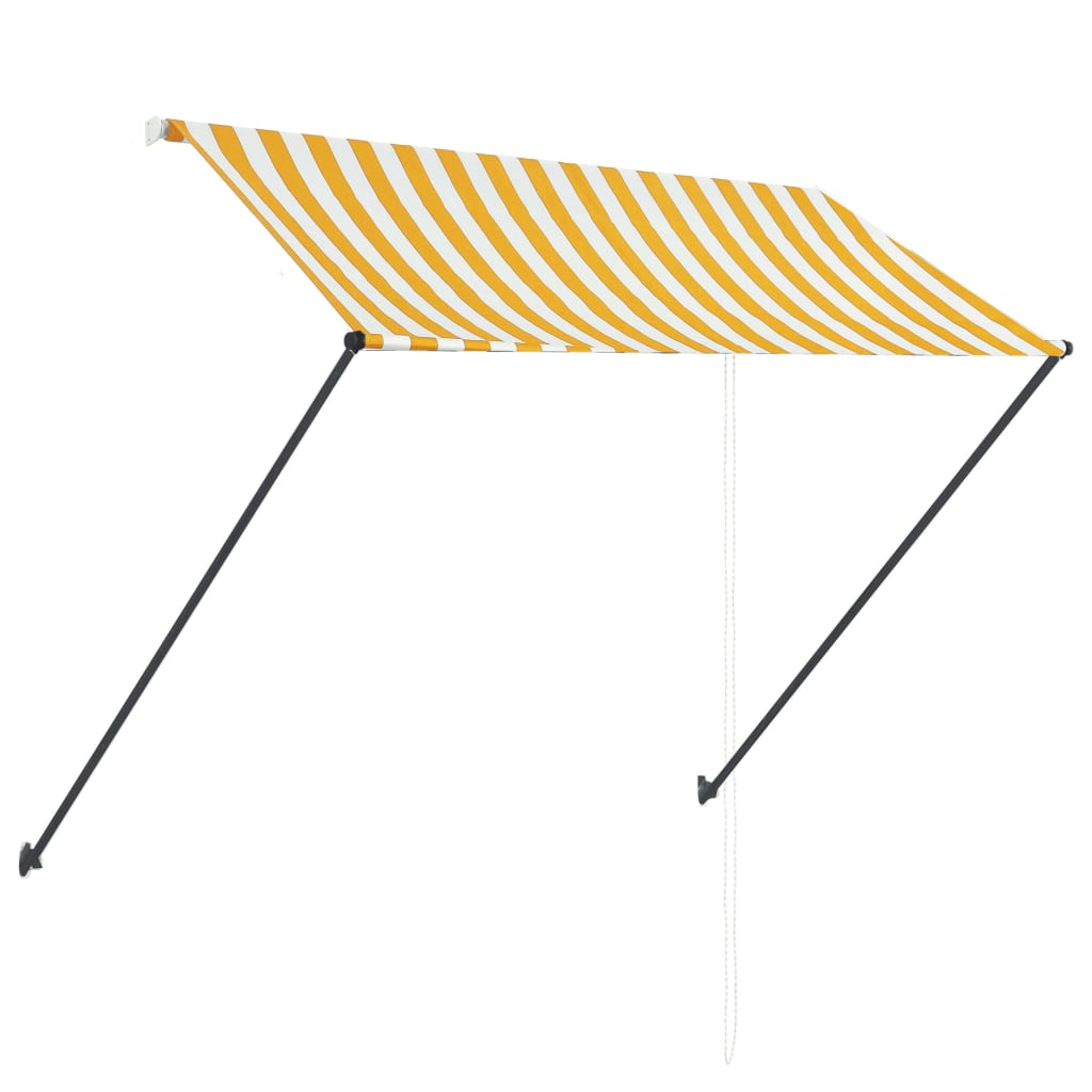 Copertină retractabilă cu LED, galben și alb, 250 x 150 cm