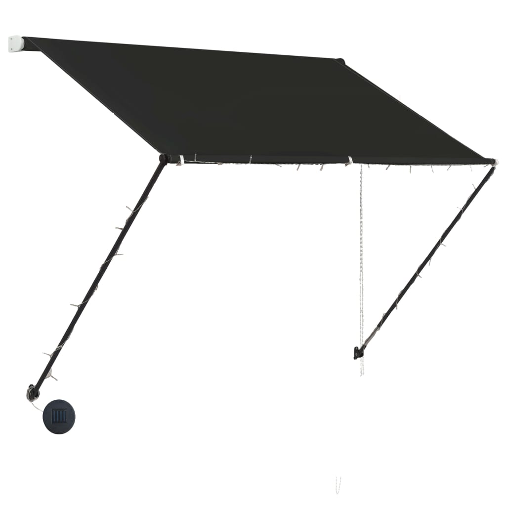 Copertină retractabilă cu LED, antracit, 150 x 150 cm