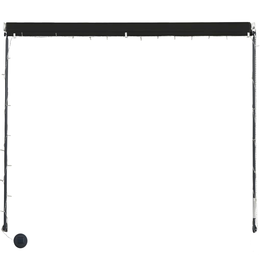 Copertină retractabilă cu LED, antracit, 150 x 150 cm