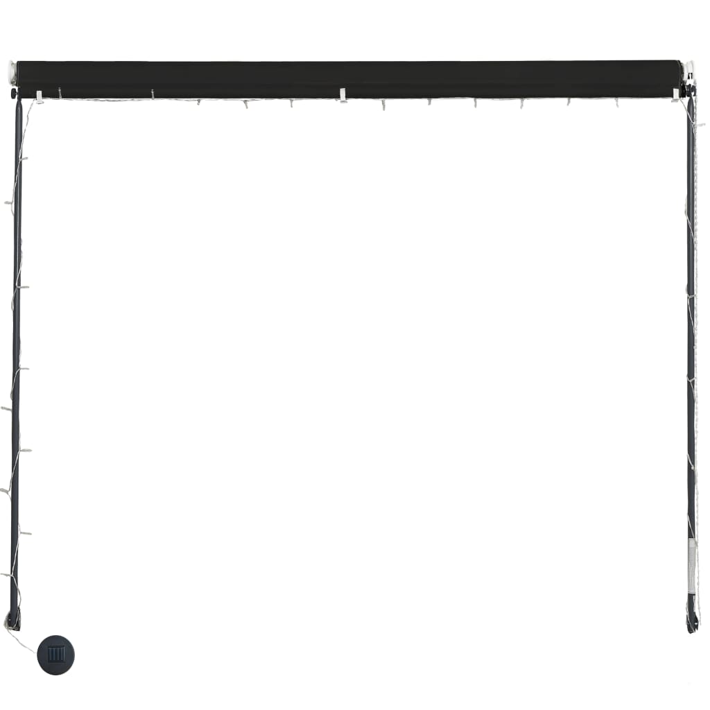 Copertină retractabilă cu LED, antracit, 250 x 150 cm