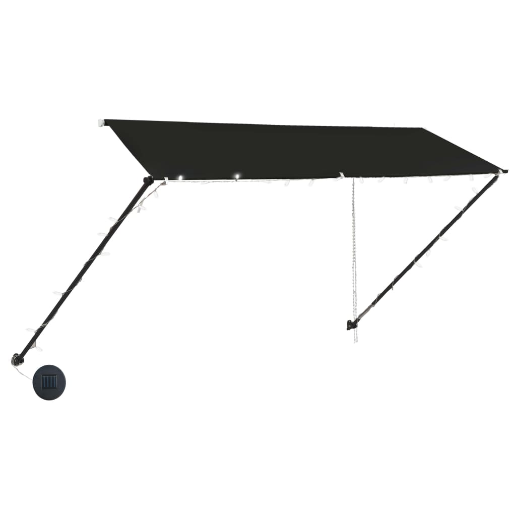 Copertină retractabilă cu LED, antracit, 300 x 150 cm