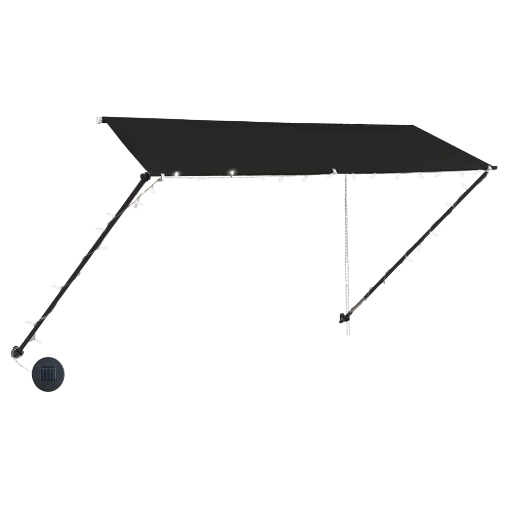 Copertină retractabilă cu LED, antracit, 350 x 150 cm