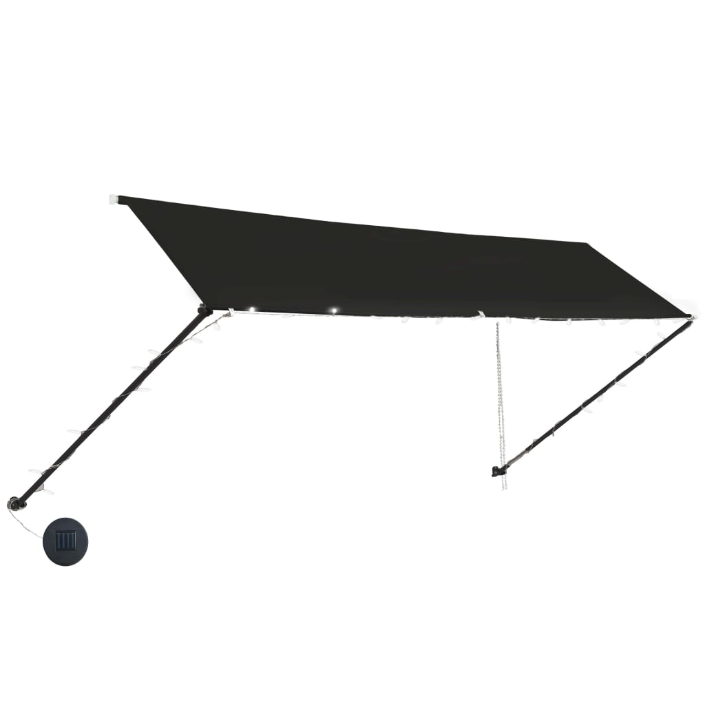 Copertină retractabilă cu LED, antracit, 400 x 150 cm