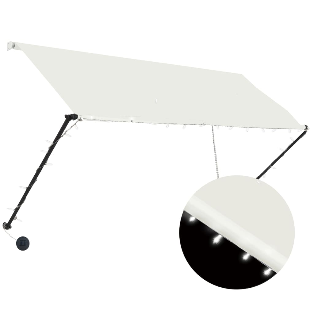 Copertină retractabilă cu LED, crem, 250 x 150 cm