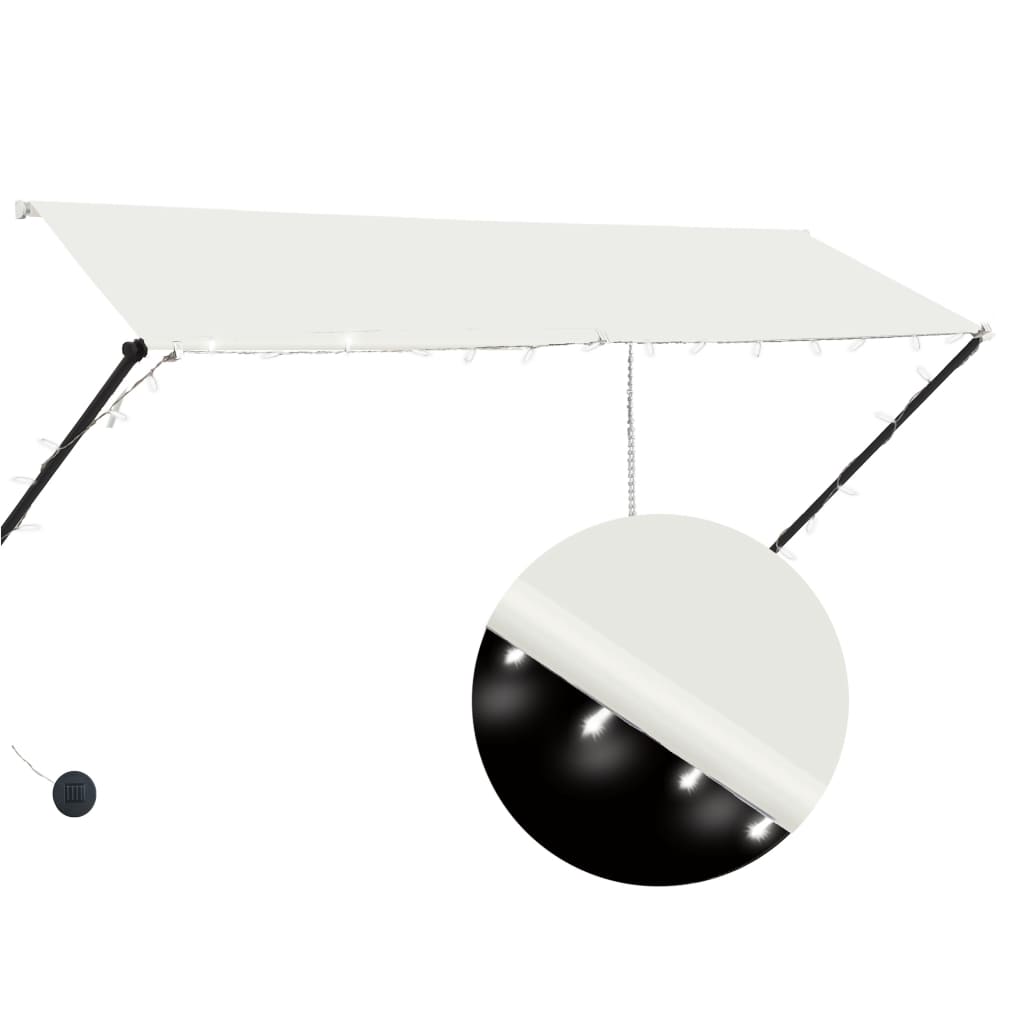 Copertină retractabilă cu LED, crem, 300 x 150 cm