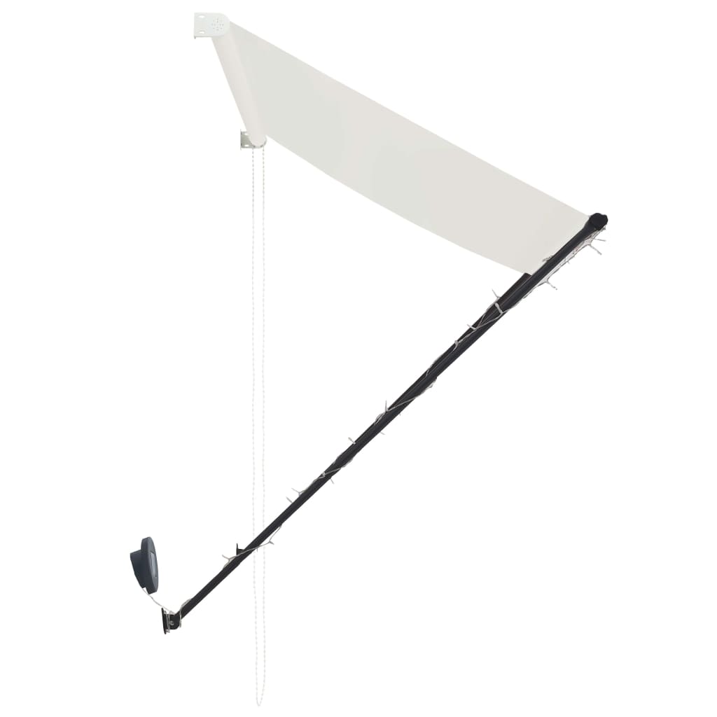 Copertină retractabilă cu LED, crem, 350 x 150 cm