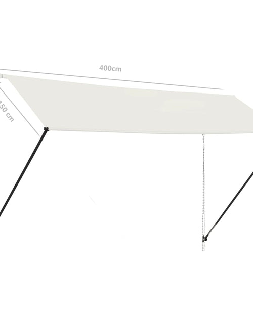 Загрузите изображение в средство просмотра галереи, Copertină retractabilă cu LED, crem, 400 x 150 cm
