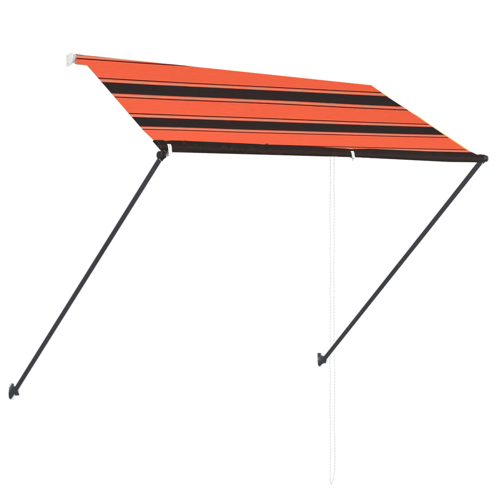 Copertină retractabilă cu LED, portocaliu și maro, 250 x 150 cm