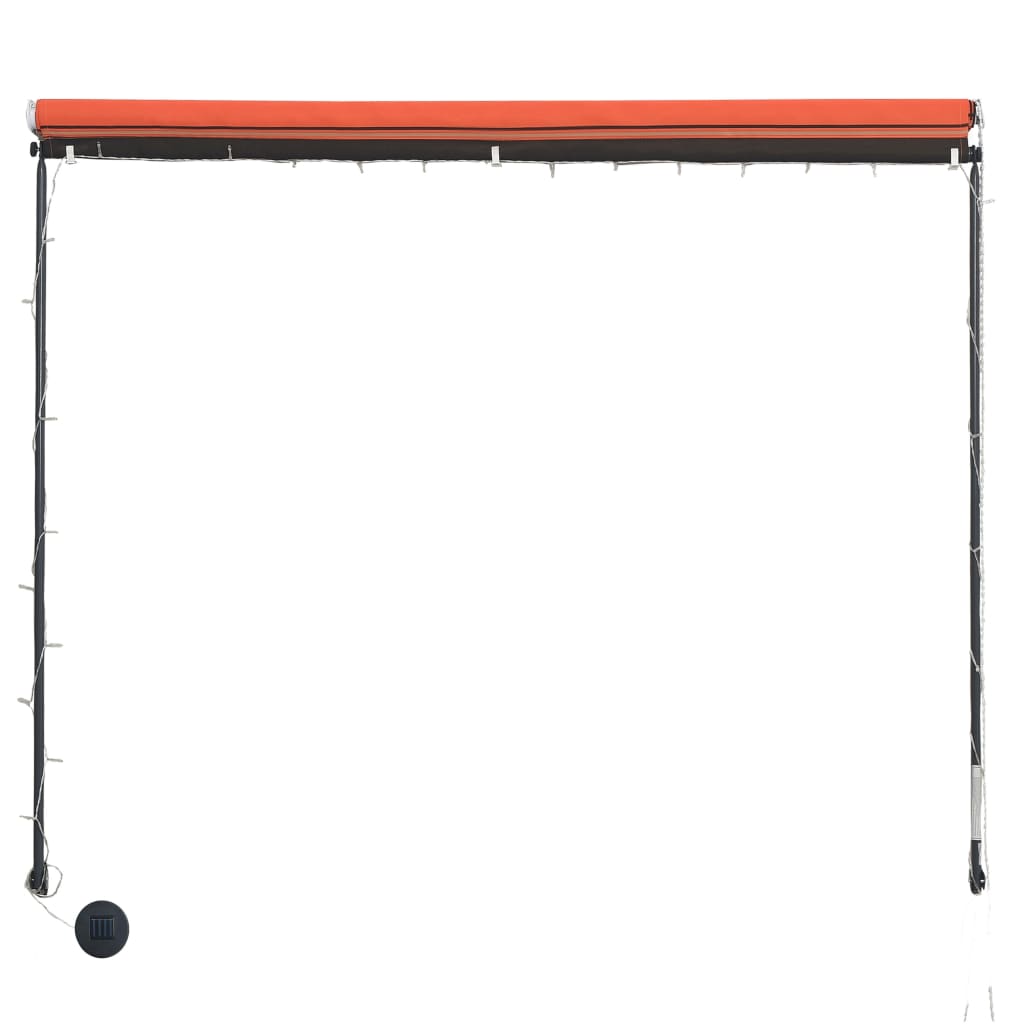 Copertină retractabilă cu LED, portocaliu și maro, 250 x 150 cm