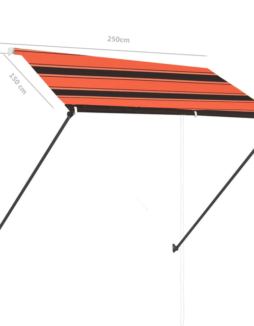 Загрузите изображение в средство просмотра галереи, Copertină retractabilă cu LED, portocaliu și maro, 250 x 150 cm
