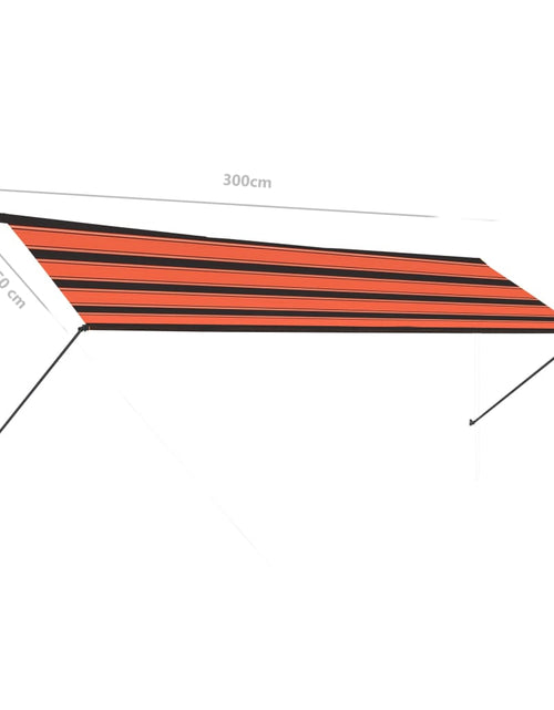 Загрузите изображение в средство просмотра галереи, Copertină retractabilă cu LED, portocaliu și maro, 300 x 150 cm
