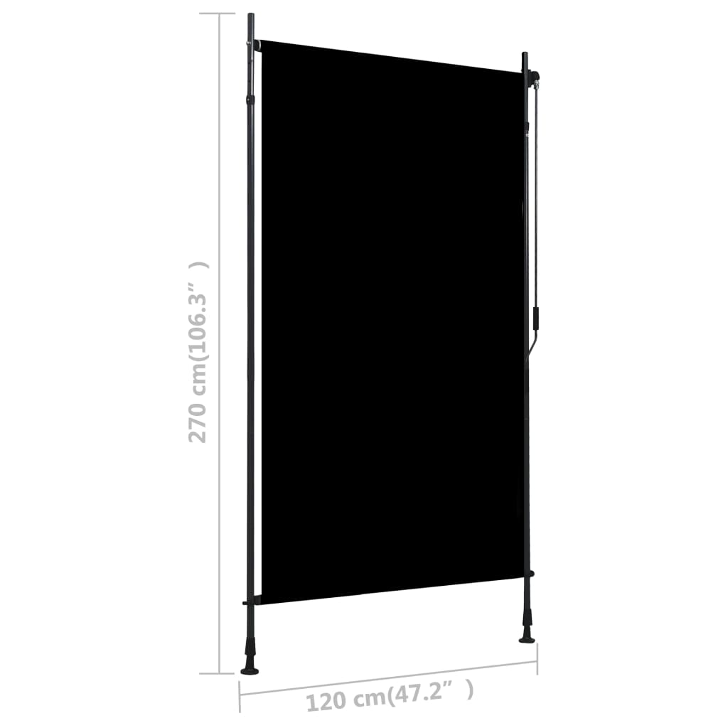 Jaluzea tip rulou de exterior, antracit, 120 x 270 cm