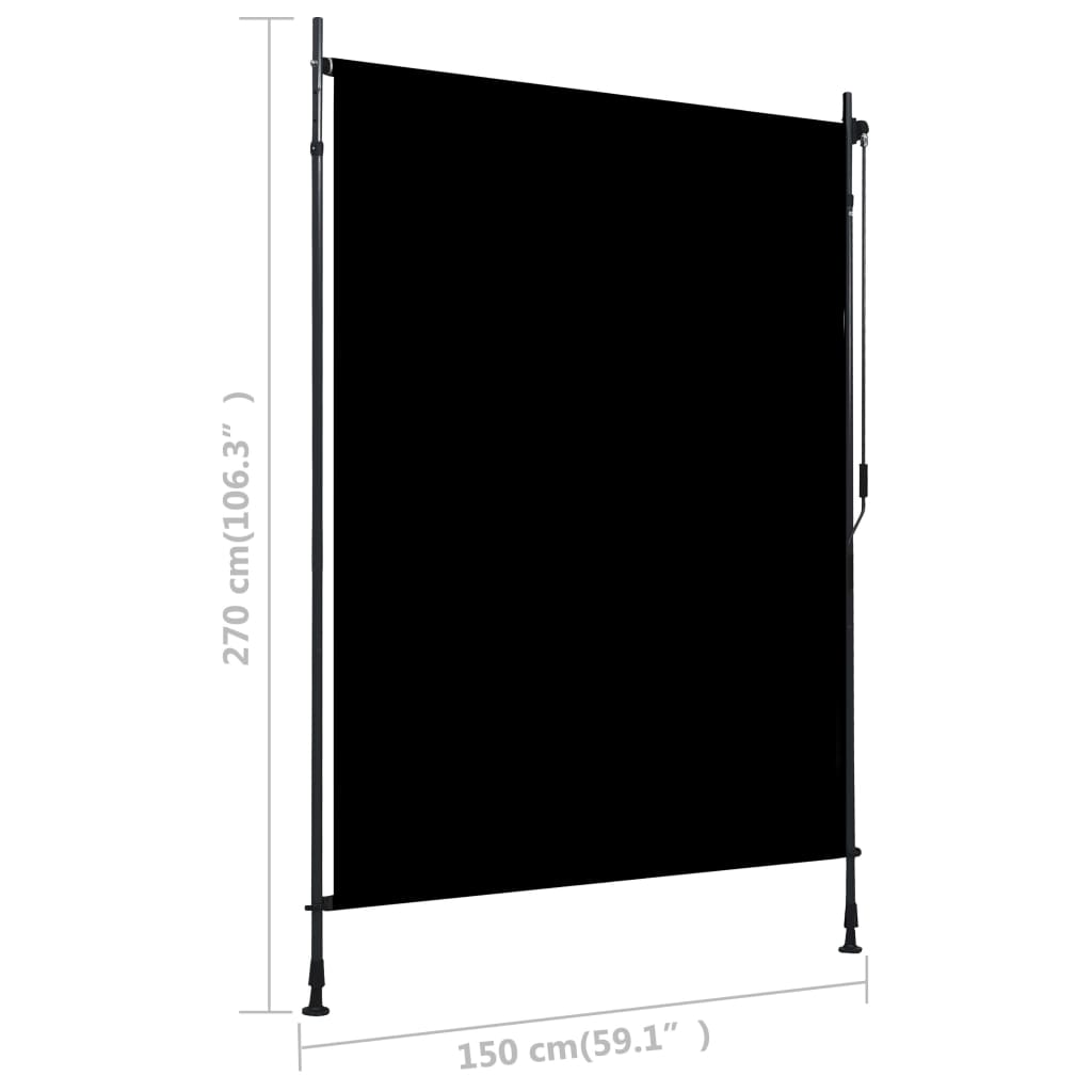 Jaluzea tip rulou de exterior, antracit, 150 x 270 cm