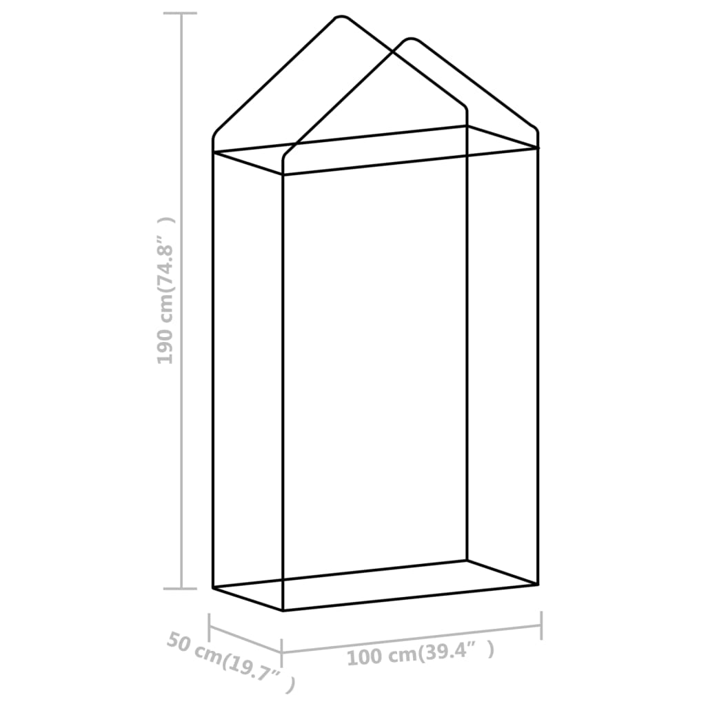 Seră cu cadru din oțel, 0,5 m², 1 x 0,5 x 1,9 cm - Lando