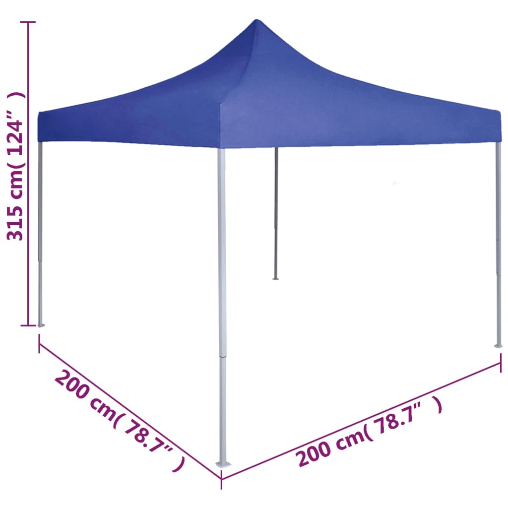 Cort de petrecere pliabil profesional, albastru, 2 x 2 m, oțel