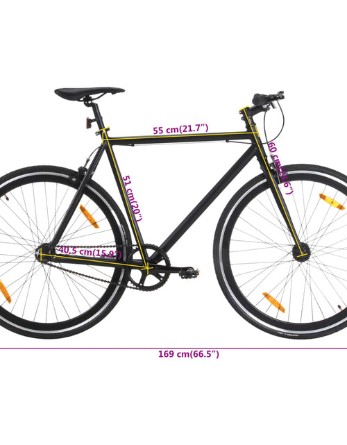 Încărcați imaginea în vizualizatorul Galerie, Bicicletă cu angrenaj fix, negru, 700c, 51 cm
