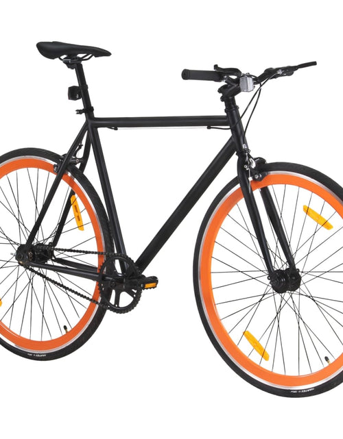 Încărcați imaginea în vizualizatorul Galerie, Bicicletă cu angrenaj fix, negru și portocaliu, 700c, 59 cm
