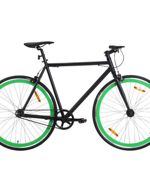 Încărcați imaginea în vizualizatorul Galerie, Bicicletă cu angrenaj fix, negru și verde, 700c, 55 cm
