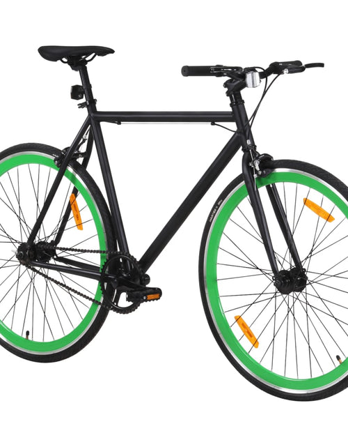 Încărcați imaginea în vizualizatorul Galerie, Bicicletă cu angrenaj fix, negru și verde, 700c, 55 cm
