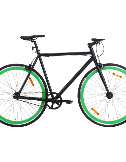 Încărcați imaginea în vizualizatorul Galerie, Bicicletă cu angrenaj fix, negru și verde, 700c, 59 cm
