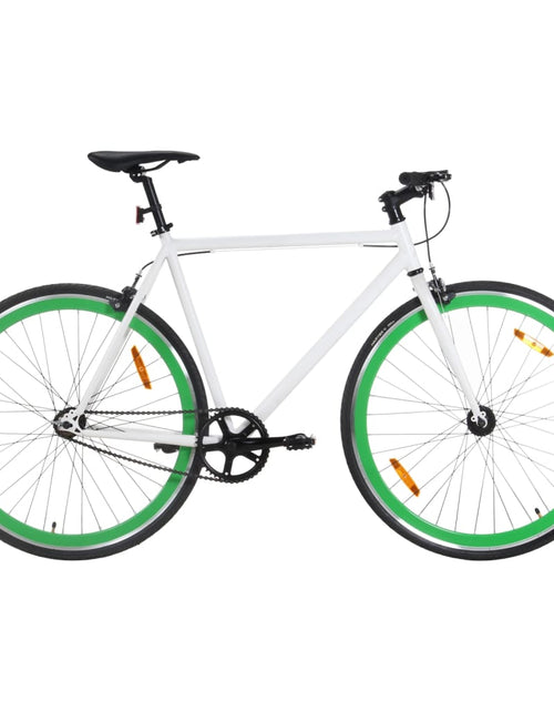 Încărcați imaginea în vizualizatorul Galerie, Bicicletă cu angrenaj fix, alb și verde, 700c, 51 cm
