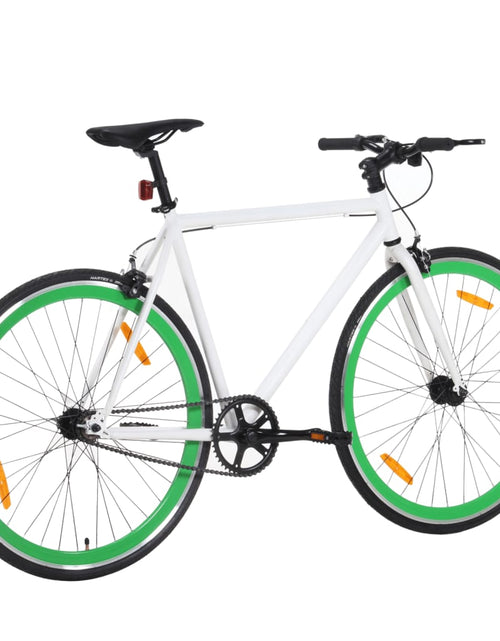 Încărcați imaginea în vizualizatorul Galerie, Bicicletă cu angrenaj fix, alb și verde, 700c, 51 cm
