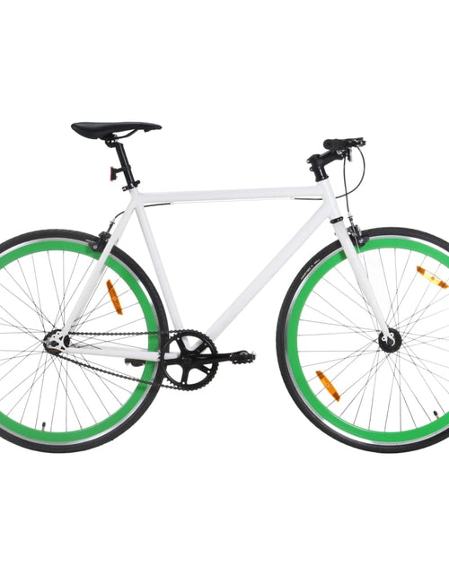 Încărcați imaginea în vizualizatorul Galerie, Bicicletă cu angrenaj fix, alb și verde, 700c, 59 cm
