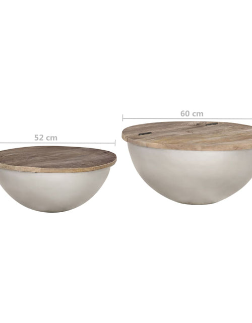 Încărcați imaginea în vizualizatorul Galerie, Set de măsuțe de cafea în formă de bol 2 piese lemn masiv mango
