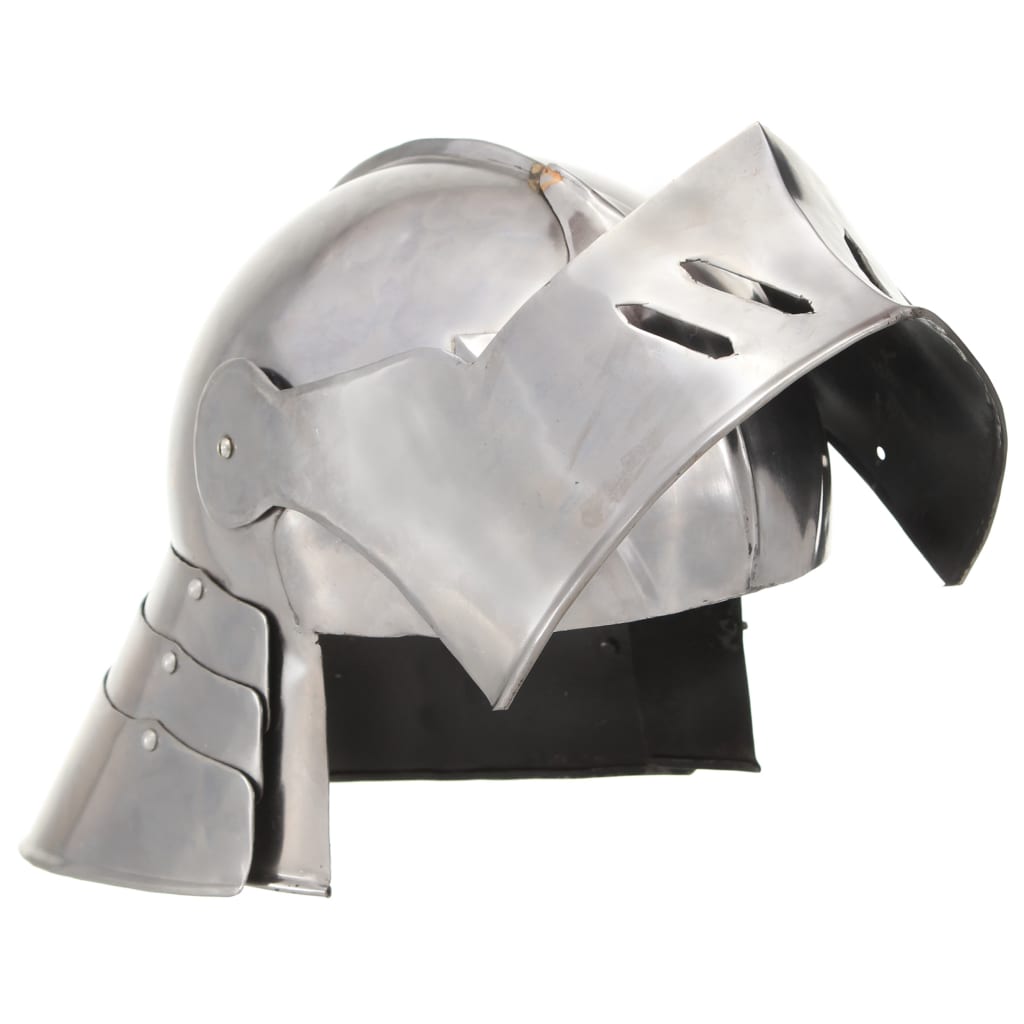 Coif cavaler medieval antichizat jocuri pe roluri argintiu oțel