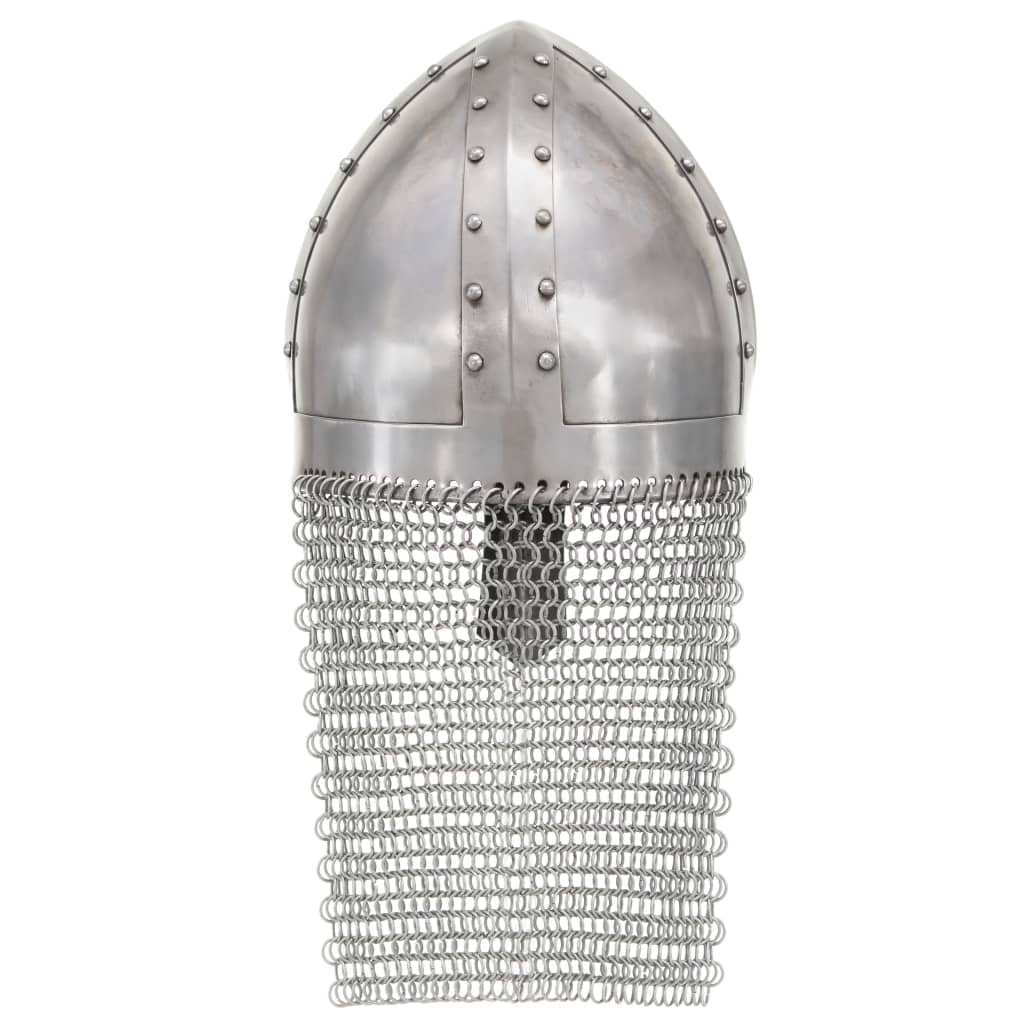 Coif cavaler cruciat antichizat joc de rol argintiu oțel
