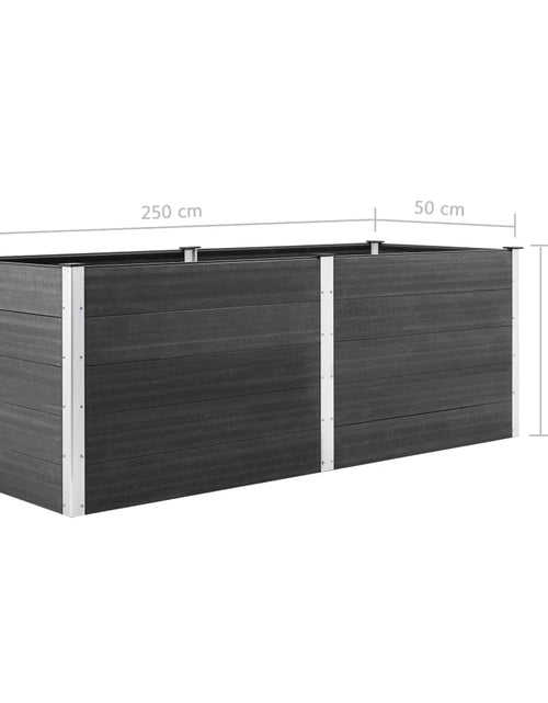 Загрузите изображение в средство просмотра галереи, Strat înălțat de grădină, gri, 250 x 50 x 91 cm, WPC
