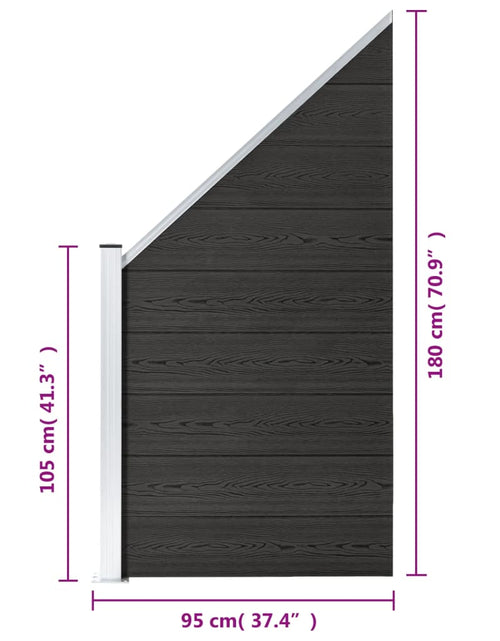 Загрузите изображение в средство просмотра галереи, Panou de gard, gri, 95x(105-180) cm, WPC
