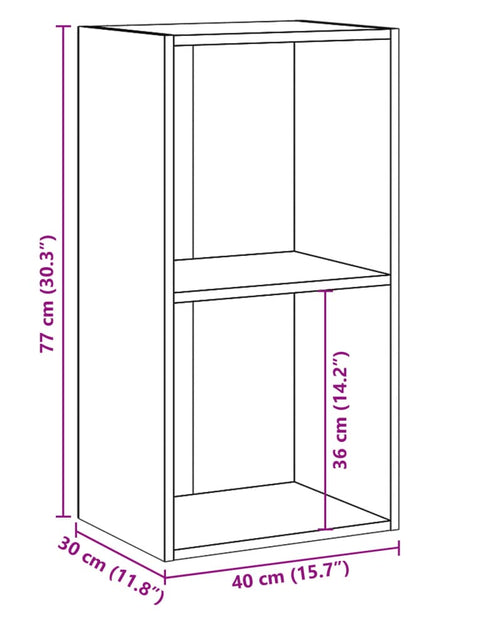 Încărcați imaginea în vizualizatorul Galerie, Bibliotecă 2 rafturi stejar sonoma 40x30x76,5 cm lemn prelucrat
