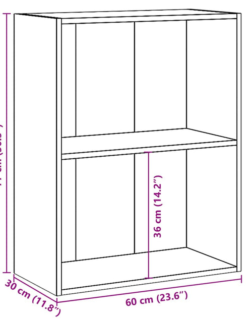 Загрузите изображение в средство просмотра галереи, Bibliotecă cu 2 rafturi, stejar Sonoma, 60 x 30 x 76,5 cm, PAL
