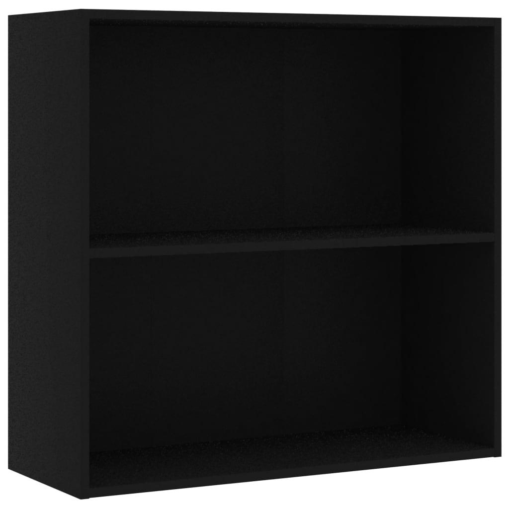 Bibliotecă, negru, 80x30x76,5 cm, lemn prelucrat