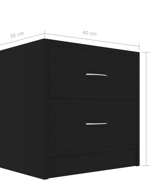 Загрузите изображение в средство просмотра галереи, Noptiere, 2 buc., negru, 40x30x40 cm, lemn prelucrat
