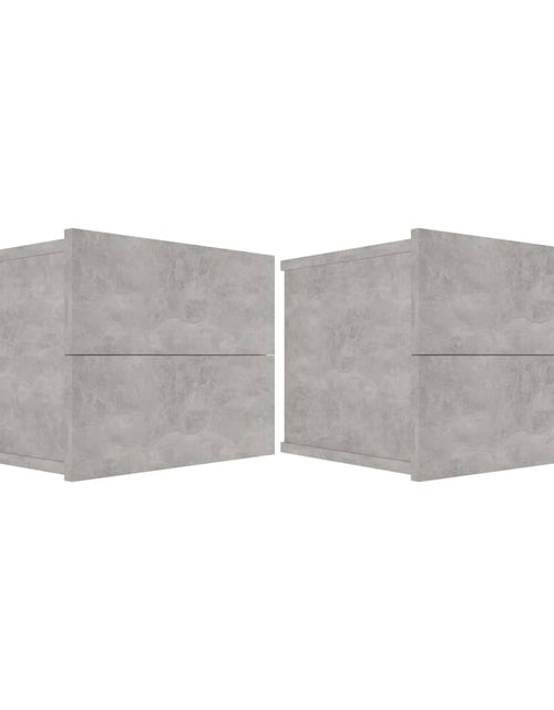 Загрузите изображение в средство просмотра галереи, Noptiere, 2 buc., gri beton, 40x30x30 cm, lemn prelucrat
