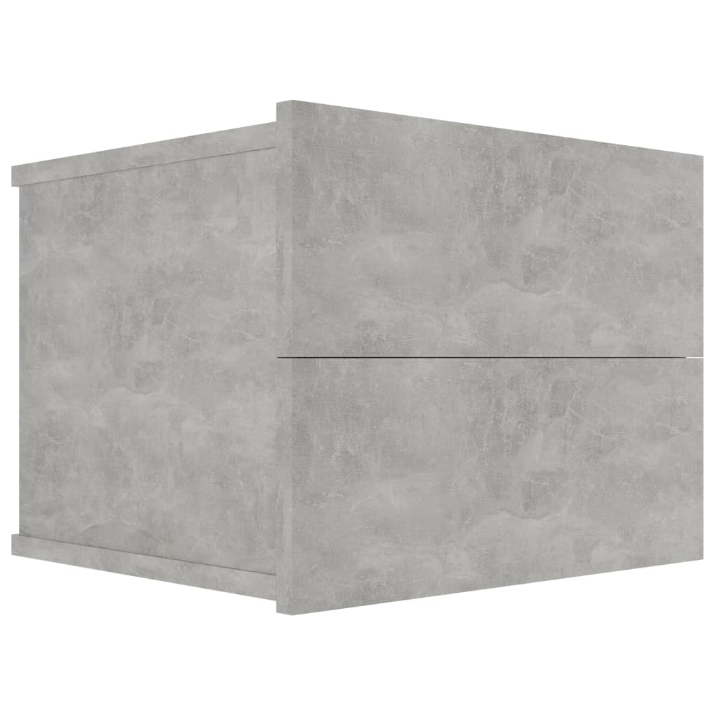 Noptiere, 2 buc., gri beton, 40x30x30 cm, lemn prelucrat