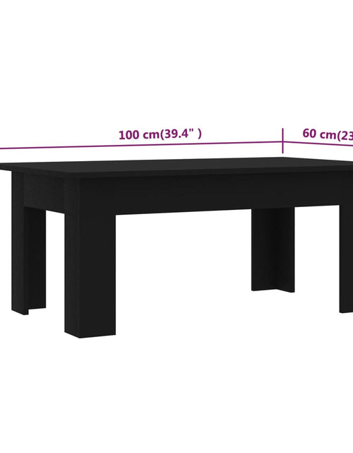 Загрузите изображение в средство просмотра галереи, Măsuță de cafea, negru, 100 x 60 x 42 cm, PAL
