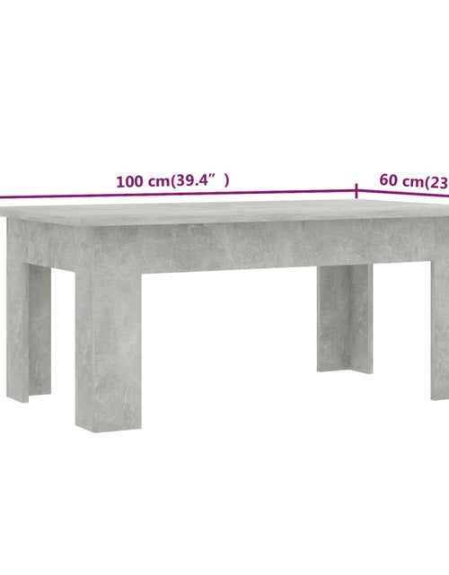 Загрузите изображение в средство просмотра галереи, Măsuță de cafea, gri beton, 100 x 60 x 42 cm, PAL
