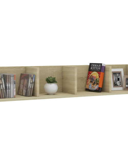 Încărcați imaginea în vizualizatorul Galerie, Raft de perete CD-uri, stejar Sonoma, 100 x 18 x 18 cm
