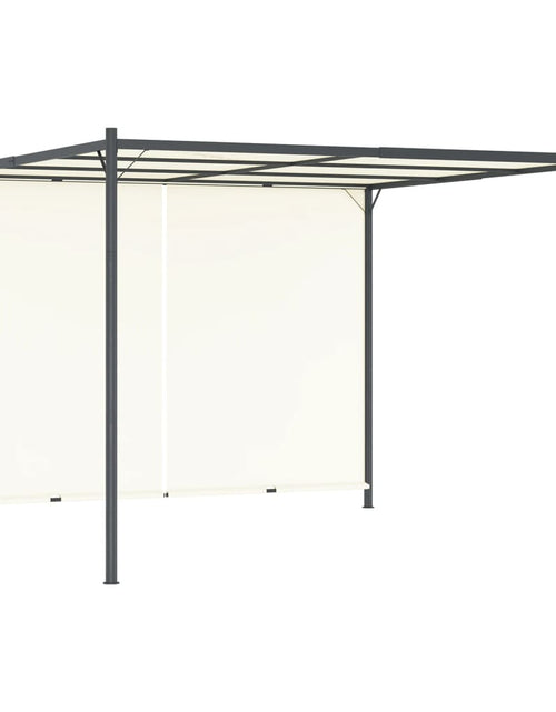 Încărcați imaginea în vizualizatorul Galerie, Pergolă cu acoperiș rabatabil, alb crem, 3 x 3 m, oțel - Lando
