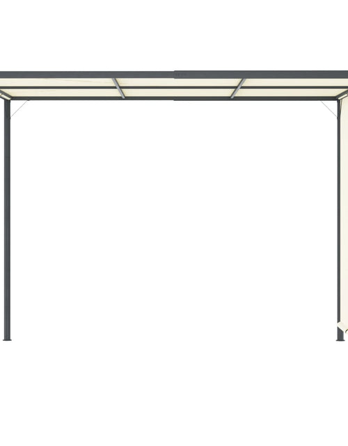 Încărcați imaginea în vizualizatorul Galerie, Pergolă cu acoperiș rabatabil, alb crem, 3 x 3 m, oțel - Lando
