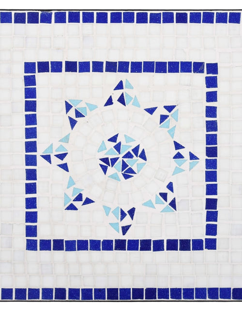 Загрузите изображение в средство просмотра галереи, Set de bistro mozaic, 3 piese, albastru &amp; alb, placă ceramică
