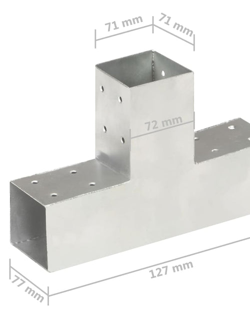 Загрузите изображение в средство просмотра галереи, Conectori de grindă, formă T, 4 buc, 71x71 mm, metal galvanizat
