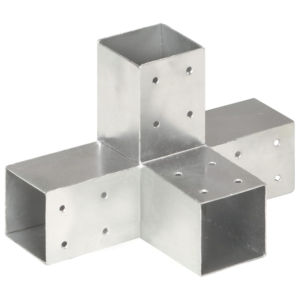 Conectori de grindă, formă X, 4 buc, 71x71 mm, metal galvanizat