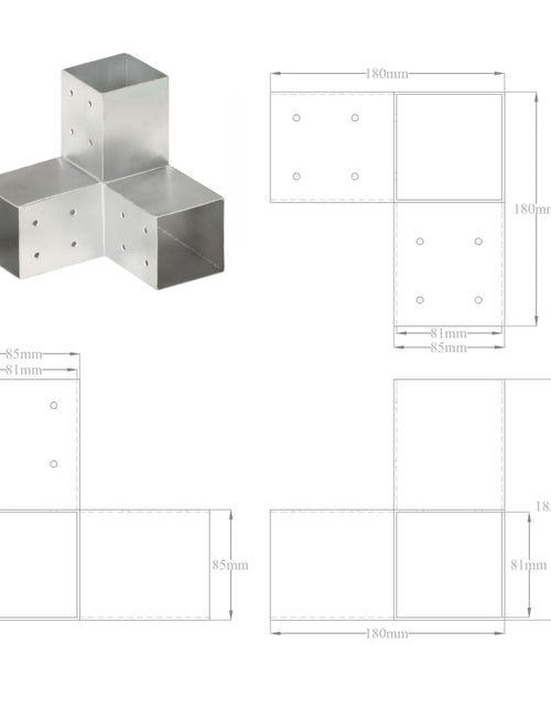 Încărcați imaginea în vizualizatorul Galerie, Conector de grindă, formă Y, 81 x 81 mm, metal galvanizat
