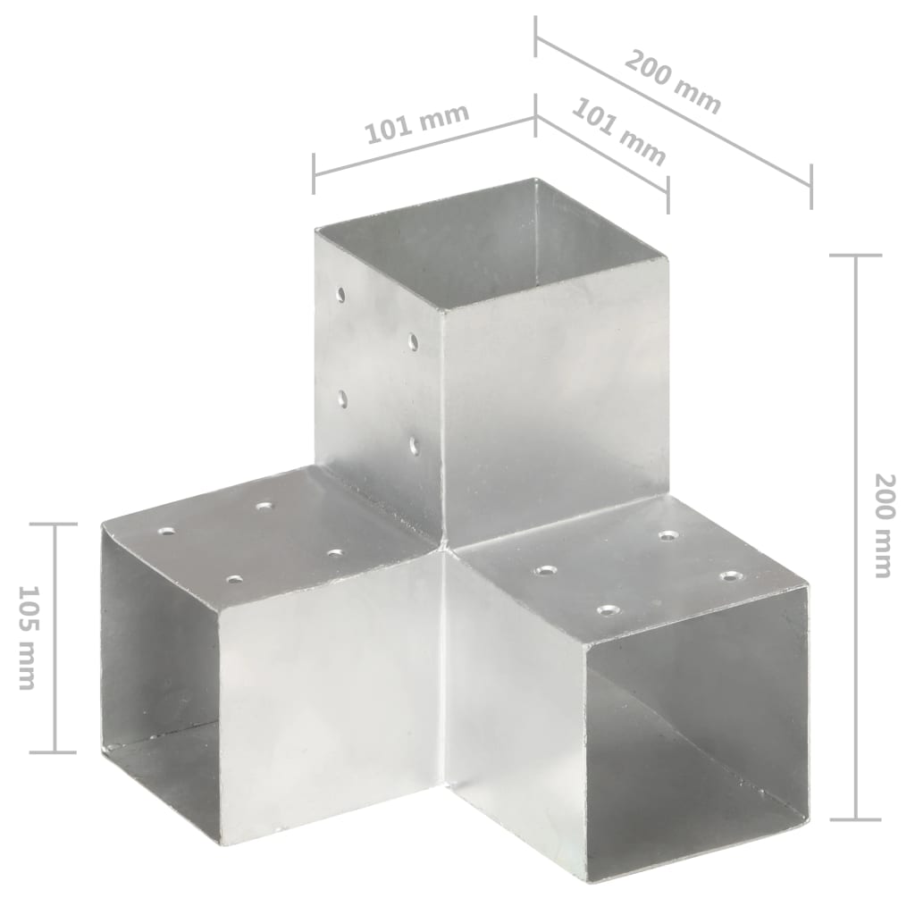 Conector de grindă, formă Y, 101 x 101 mm, metal galvanizat